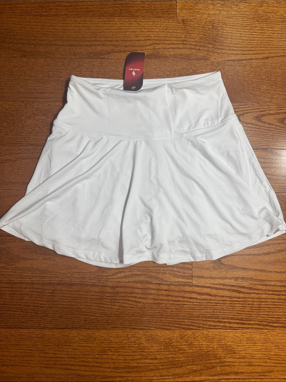 Santiny XS White Athletic Skort with Built-In Shorts NWT